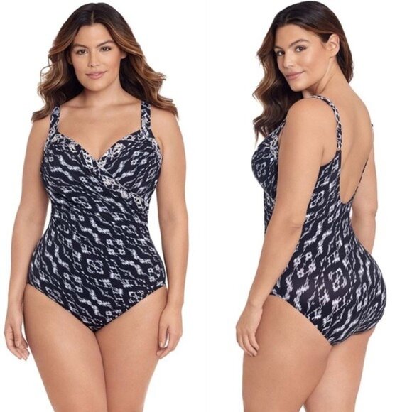 Miraclesuit Women's Plus Labyrinth Sanibel One Piece Swimsuit - Picture 1 of 8